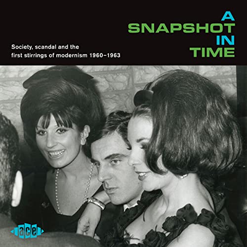 CD cover: three people in 1960s attire, text “A Snapshot In Time”.