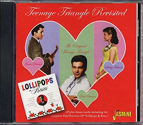 Red album cover with heart-shaped images of three 1950s-60s celebrities and a CD booklet.