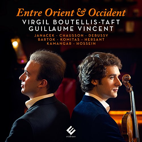 CD cover featuring two men facing away from each other with instruments.