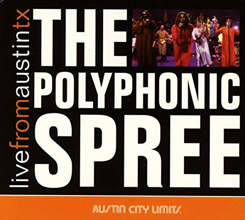 CD cover for The Polyphonic Spree’s “Live From Austin, Tx” with band image.