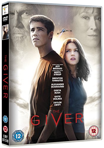 DVD cover for "The Giver" featuring Jeff Bridges, Meryl Streep, and Brenton Thwaites.