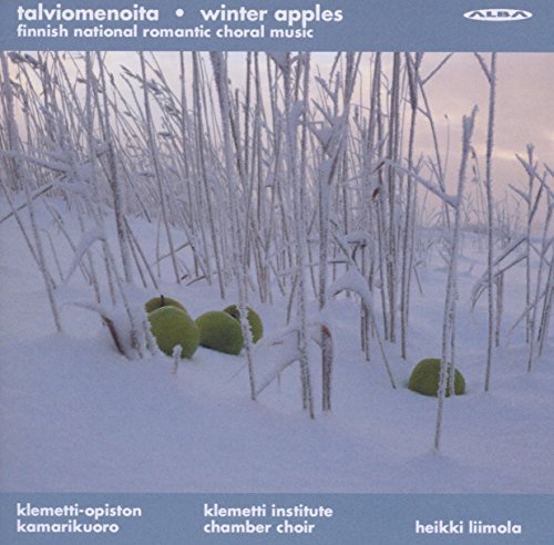 CD cover: snow-covered apple trees and green apples in winter landscape.