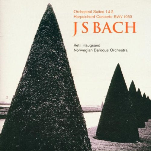 "CD cover featuring dark, cone-shaped trees and beige background with text."