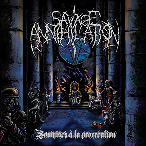 Dark album cover depicting a gothic archway and disturbing figures.