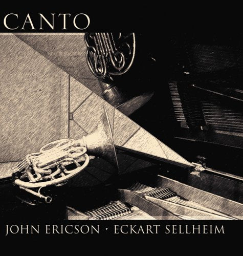 CD cover for John Ericson’s “Canto” featuring abstract shapes and a harp.