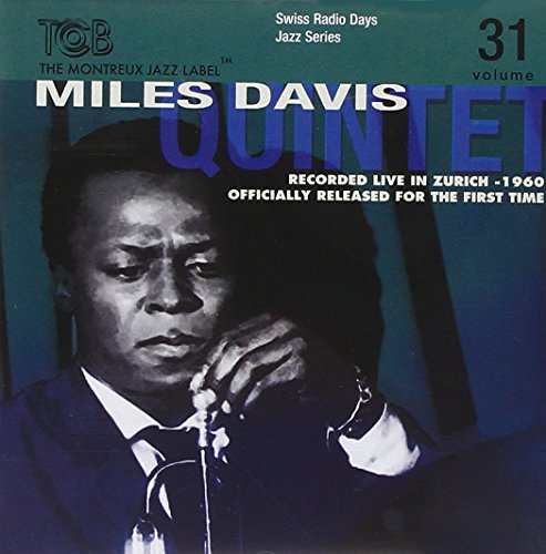 "CD cover featuring a black-and-white photo of Miles Davis holding a trumpet."