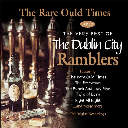 "CD cover with whiskey glasses and bottle, featuring 'The Dublin City Ramblers' text."