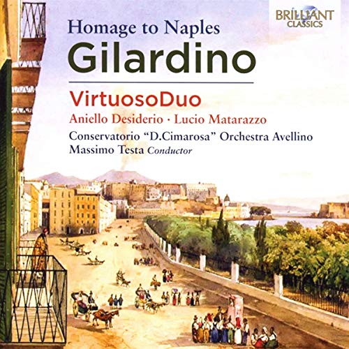 CD cover for “Homage to Naples” featuring a painted cityscape.