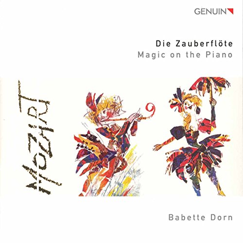 CD cover with colorful abstract illustrations of two figures and text "Die Zauberflöte".