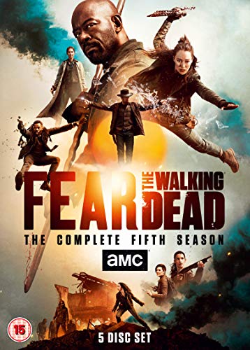 DVD cover art for Fear The Walking Dead Season 5 featuring the main cast.