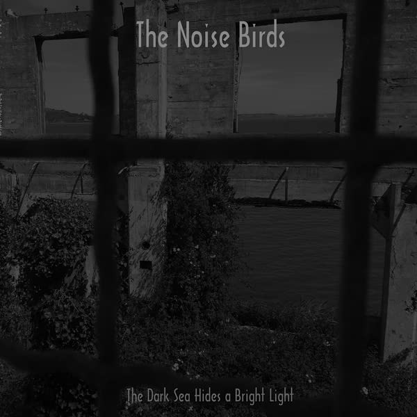 Album cover for The Noise Birds, featuring a derelict building and sea view.