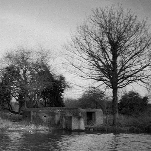 Black and white album cover featuring a flooded concrete structure and trees.