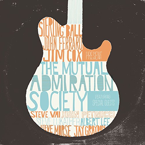 "CD cover featuring a guitar shape with text on a dark gray background."