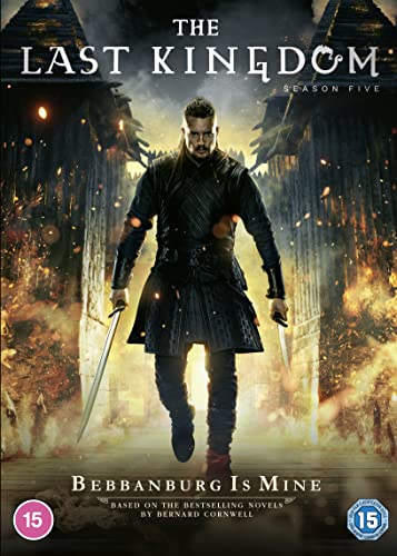 DVD cover for "The Last Kingdom" Season 5, a man with swords.
