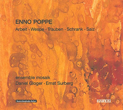 "CD cover with orange textured background and black and white text."