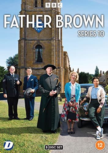 Father Brown" Series 10 DVD cover featuring cast in front of a church.