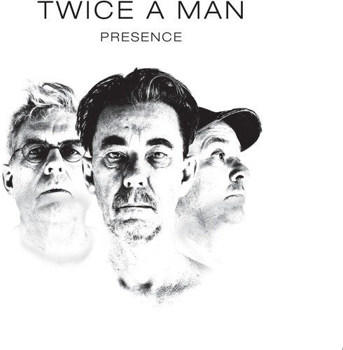 CD cover for Twice A Man’s “Presence” featuring three overlapping male portraits.