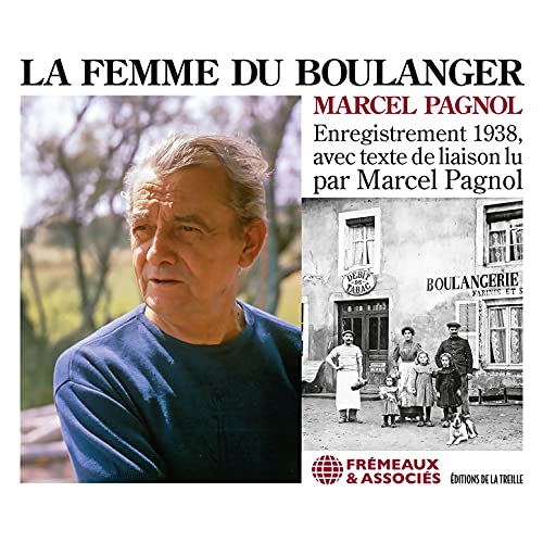 CD cover for Marcel Pagnol featuring his portrait and a vintage bakery photo.