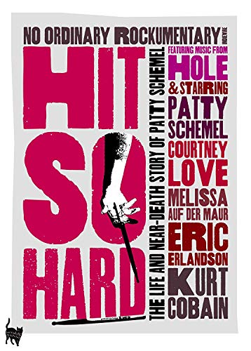 DVD cover for "Hit So Hard" documentary, featuring Courtney Love and Kurt Cobain.