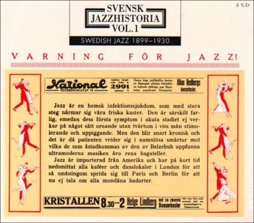 CD case for "Swedish Jazz History Vol. 1 1899-1930" with vintage imagery.