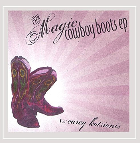 CD cover with pink background, cowboy boots, and handwritten text.