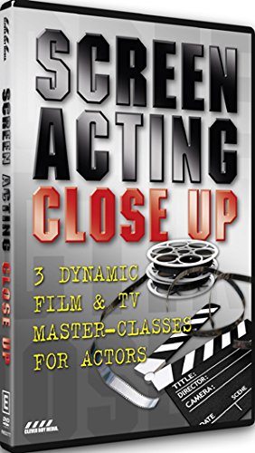 DVD case for "Screen Acting Close Up" with film clapboard and reel.