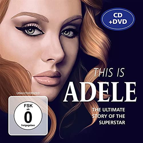 Adele portrait album cover, “This Is Adele” CD+DVD, with rating logo.