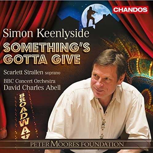 CD cover featuring Simon Keenlyside, stage curtains, and orchestral details.