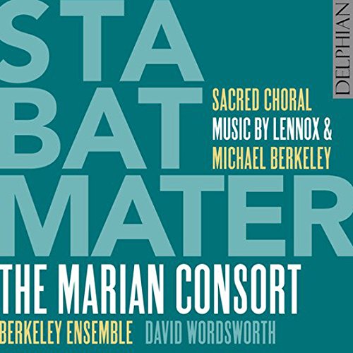"Teal CD cover with 'STABAT MATER' in large text and performer and composer details."