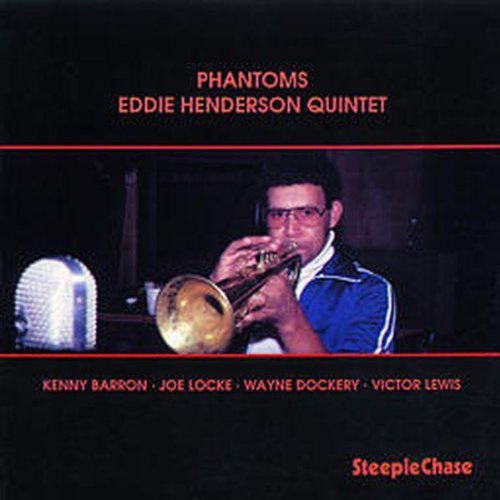 Album cover with man playing trumpet, microphone beside him, on a black background.