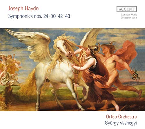 "CD cover featuring a painting of a man riding a winged horse with another figure."