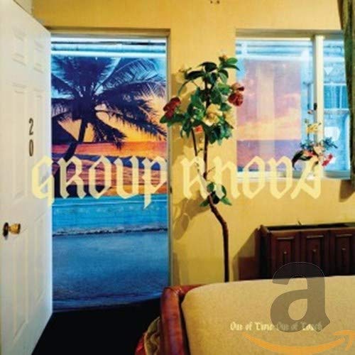 CD cover with a tropical beach scene and large band name text.