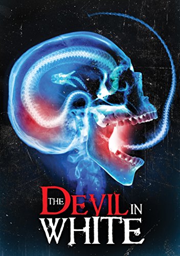 DVD cover for "The Devil in White" featuring a blue-tinted skull with red glow.