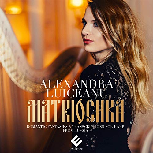 Alexandra Luiceanu album cover featuring a woman and a harp.