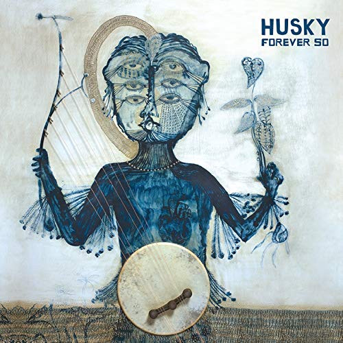 Husky “Forever So” CD cover: blue illustrated face with musical instruments.