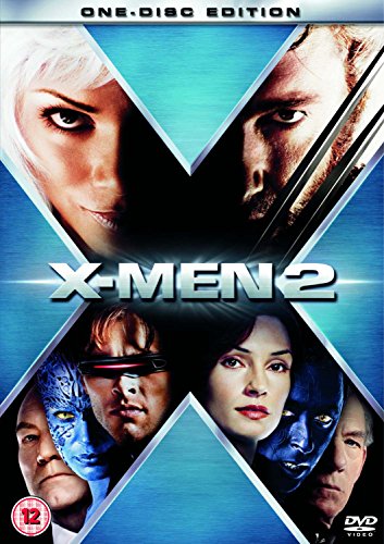X-Men 2 DVD cover featuring Storm, Wolverine, Cyclops, and Mystique.