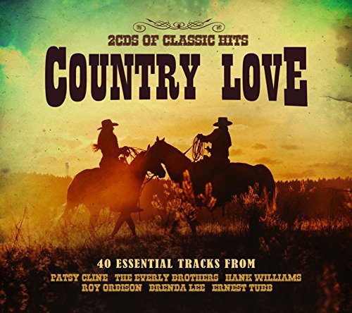 "CD cover with cowboys on horseback, 'Country Love' title, and artist names listed."