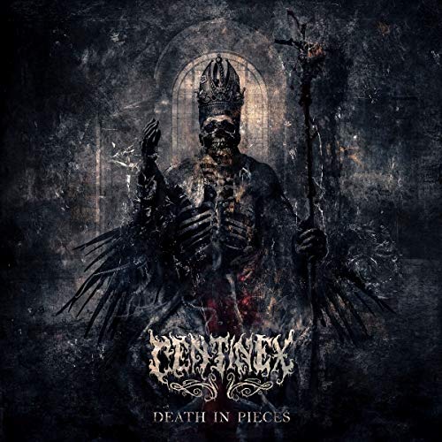 Dark album cover featuring a skeletal figure in robes and the band's logo.