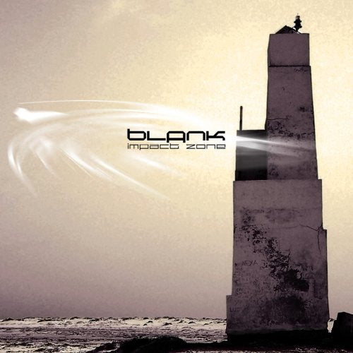 CD cover for "Blank - Impact Zone" featuring a concrete tower by the sea.