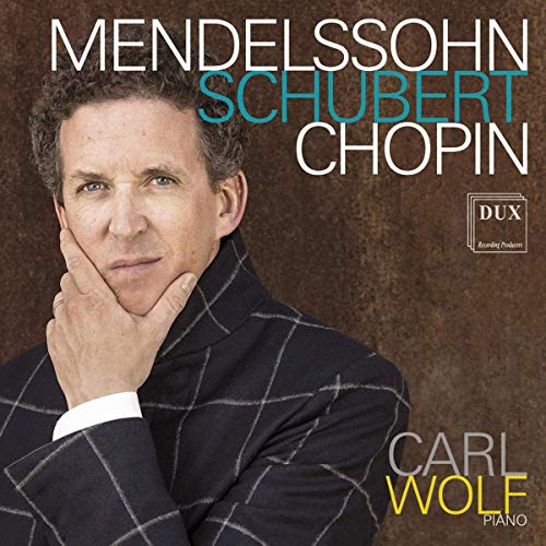 CD cover featuring a man in a black suit, with composer names above him.