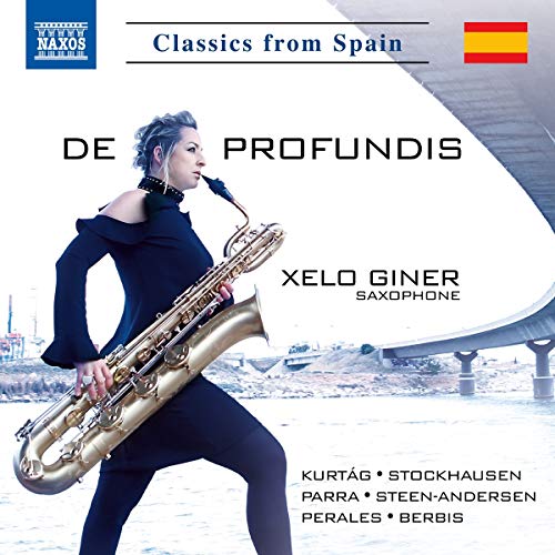CD cover with a woman playing saxophone, titled "De Profundis" by Xelo Giner.