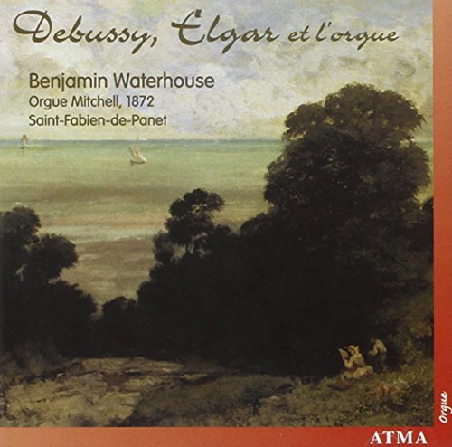 "Album cover with serene seascape painting, red border, and white 'ATMA' text at the bottom."
