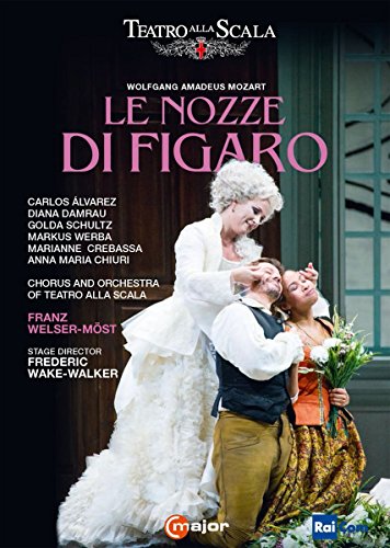 DVD cover for Mozart's "Le Nozze di Figaro" featuring a man and two women.