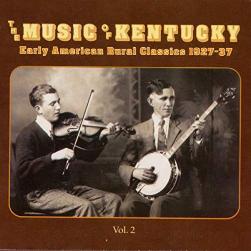CD cover featuring two musicians with a fiddle and banjo, 1927-37.