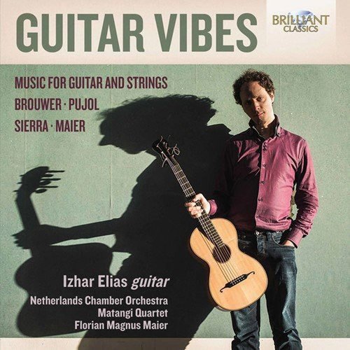 CD cover featuring a man holding a guitar with shadow on green background.