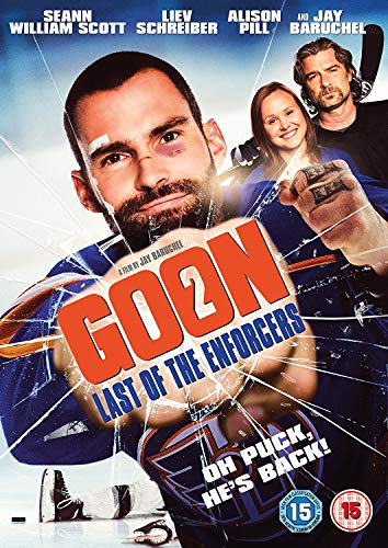 "Goon 2 DVD cover featuring a man in a hockey uniform holding a fist."