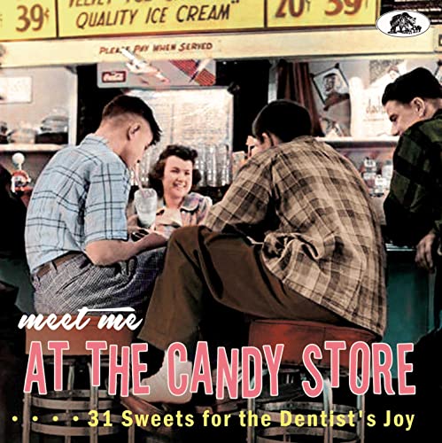 Vintage-style CD cover depicting people at a 1950s candy store counter.