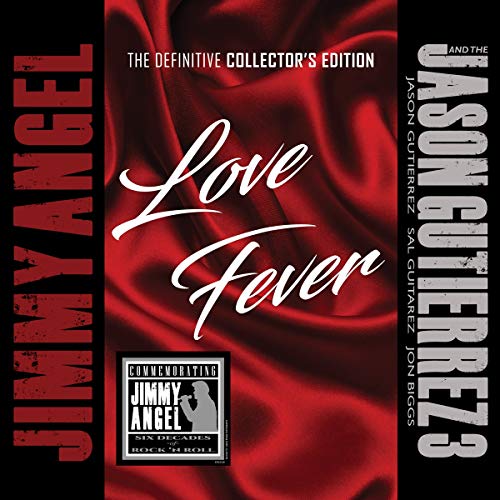 CD cover for “Love Fever” by Jimmy Angel & Jason Gutierrez, red background.