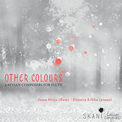 "CD cover with misty forest scene, red and white orbs, and 'Other Colours' title."