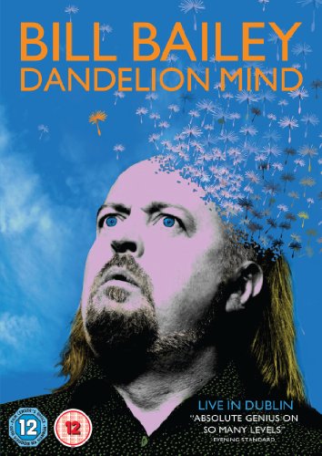 Bill Bailey’s DVD cover featuring his face dissolving into dandelions.